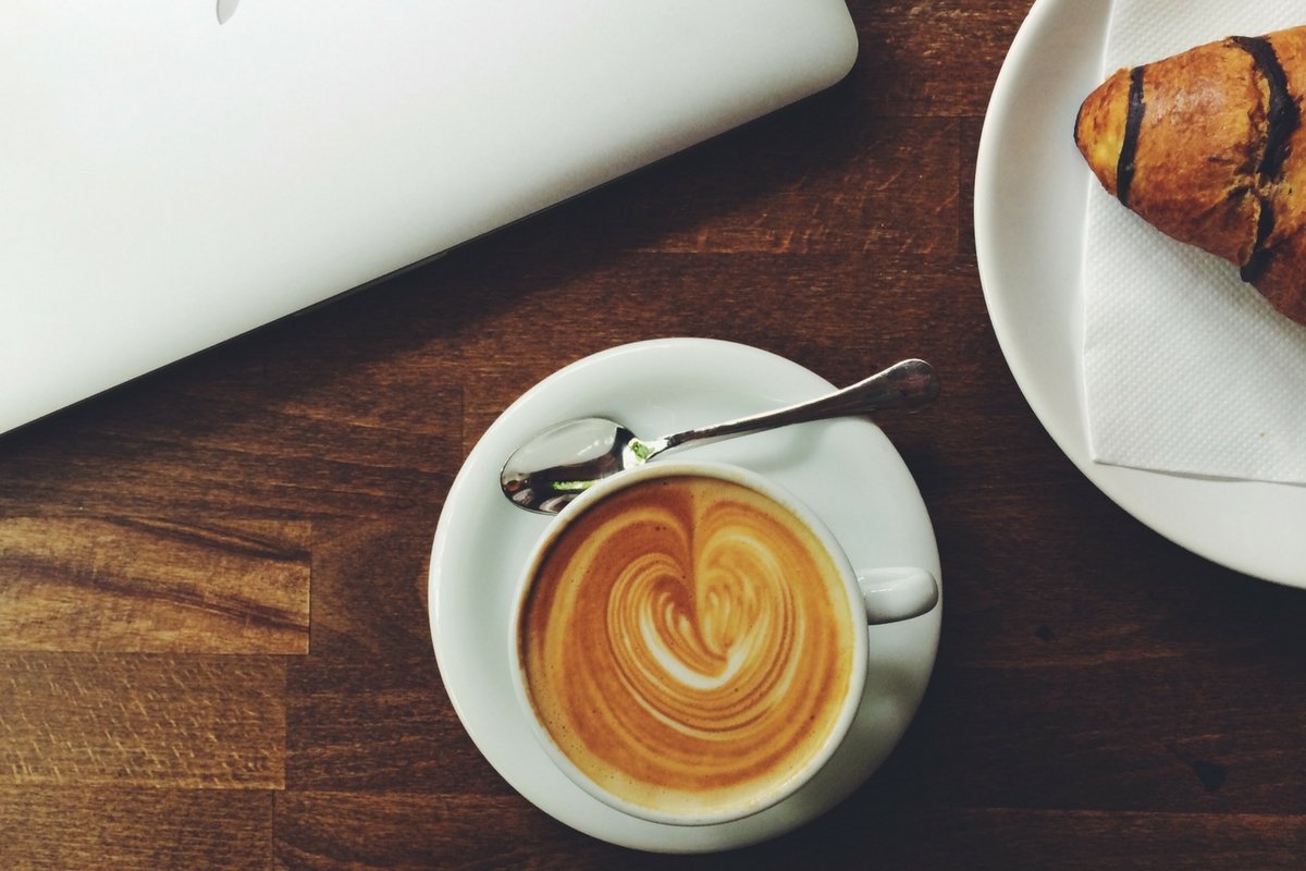 espresso in cup on desk