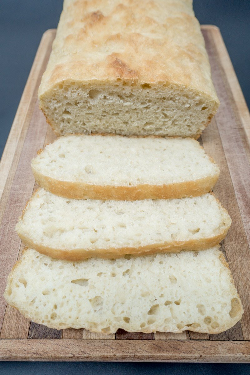 Fabulous, sliced no knead bread recipe