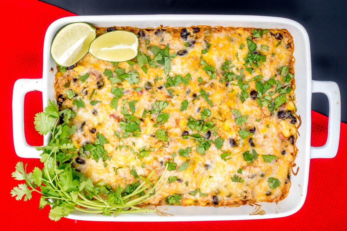 This easy Mexican casserole is hearty enough to please vegetarians and meat eaters, too