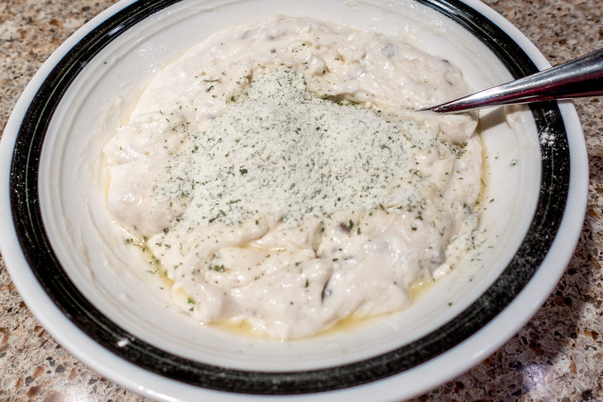 Make the sauce for this creamy ranch pork chops recipe