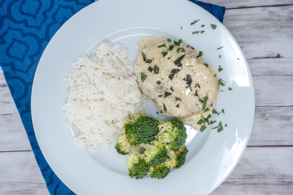 Try this delicious ranch pork chops with creamy mushroom sauce recipe for an easy dinner