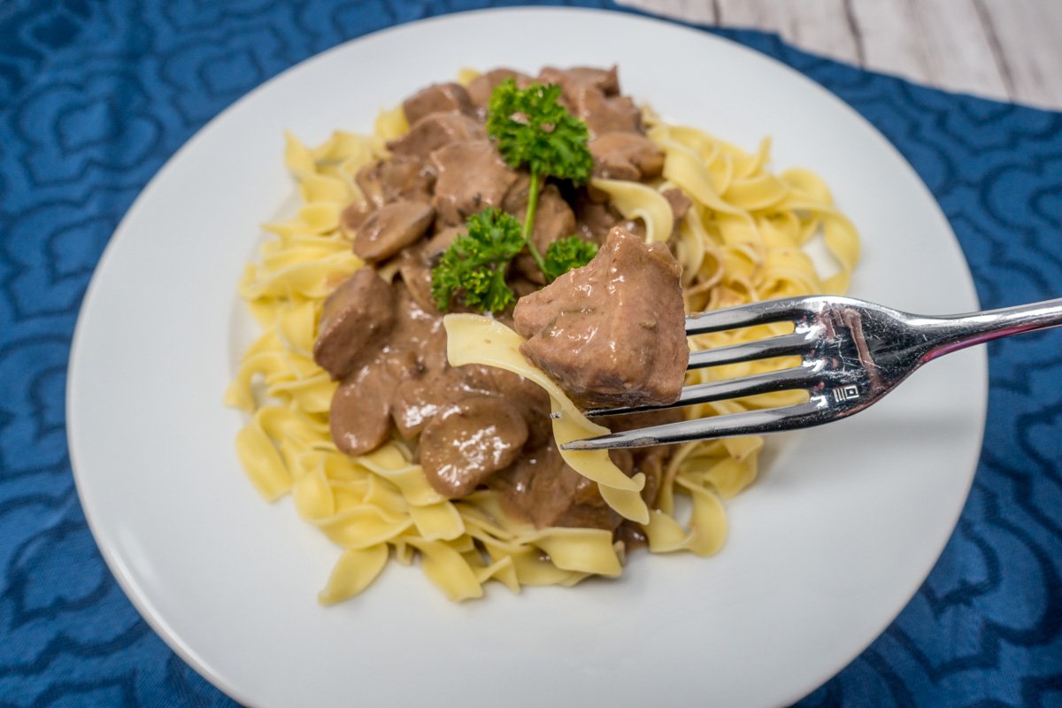 Beef tips and noodle with gravy is an easy comfort food recipe