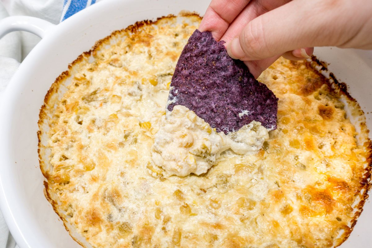 This Mexican hot corn dip recipe is easy and flavorful