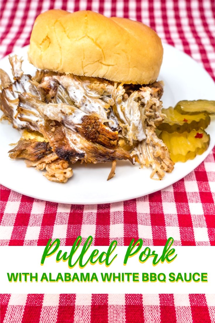 Slow cooker pulled pork with Alabama white BBQ sauce is a flavorful crowd-pleaser
