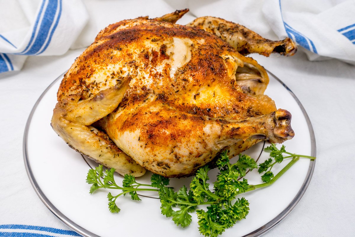 Make this simple rotisserie chicken in a Crock Pot for an easy, healthy family meal