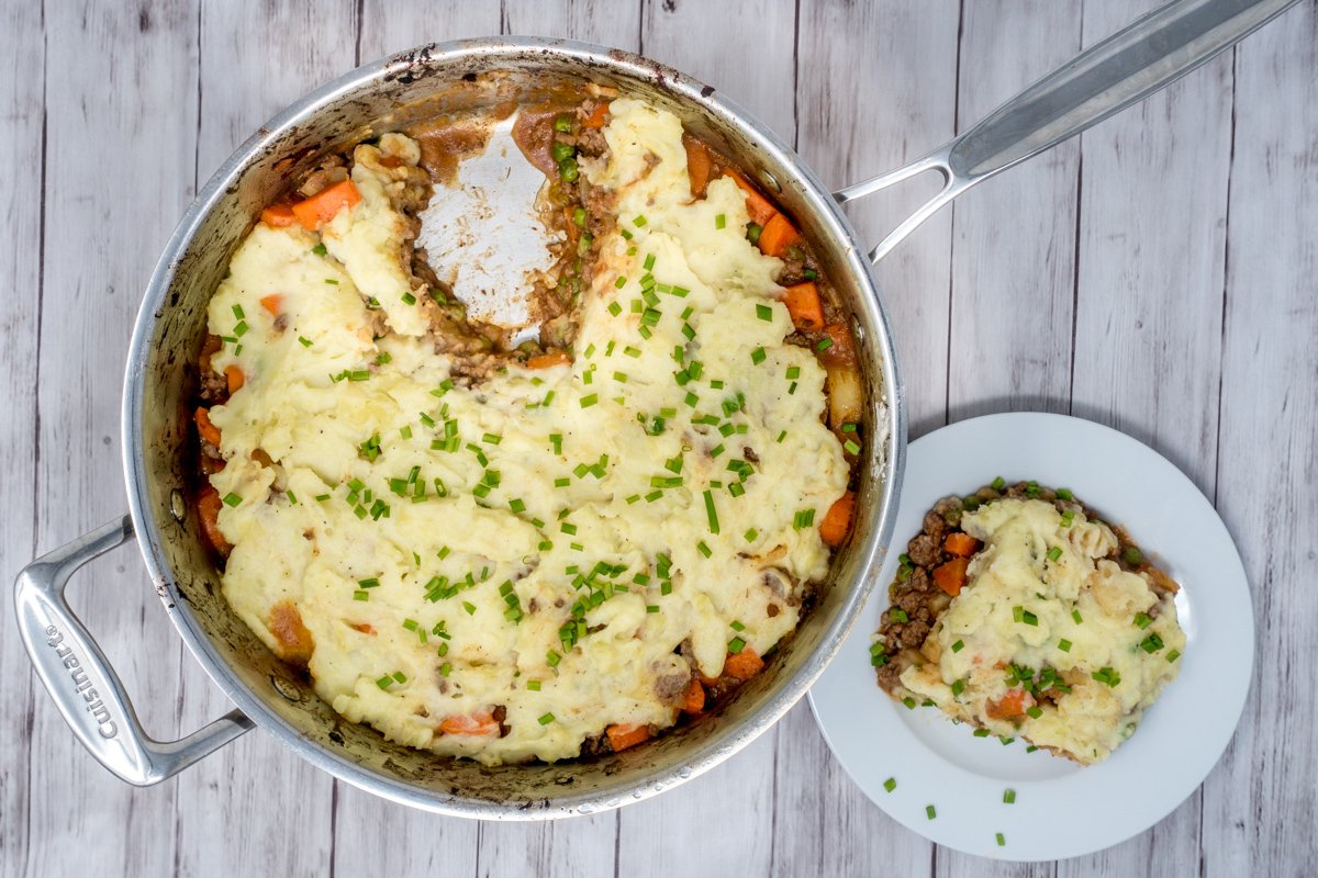 Shepherd's pie with beef is a flavorful, simple dinner, and the leftovers are fabulous