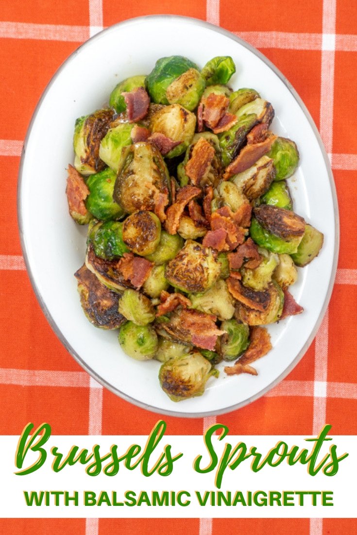 Brussels sprouts with bacon and balsamic vinaigrette is a savory side dish that will convince people who think they don't like Brussels sprouts 
